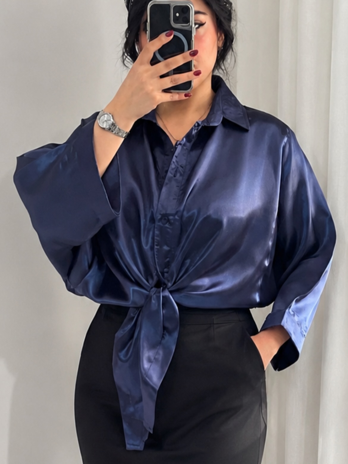شومیز ساتن زنانه